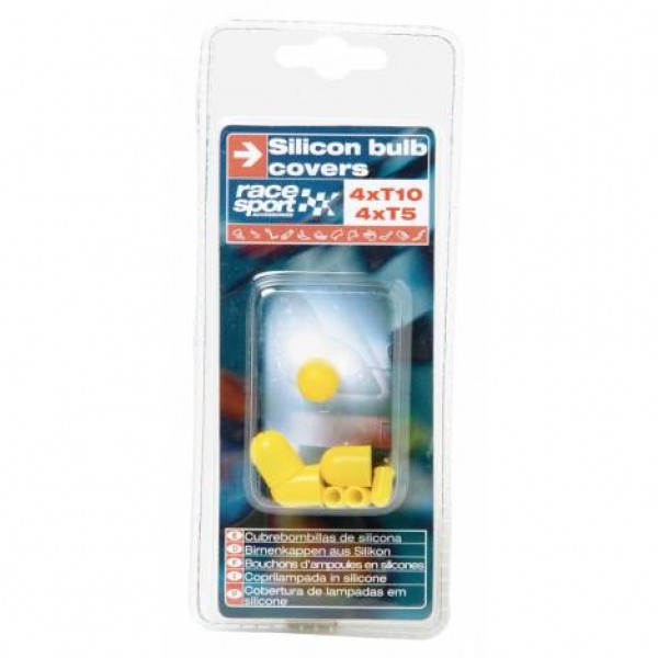 Cubrebombillas silicona, 4 x t10, 4 x t5 amarillo