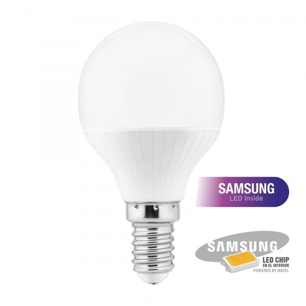 Bomb.led samsung esferica  e14 5w.neutra (caja de 10 unidades)