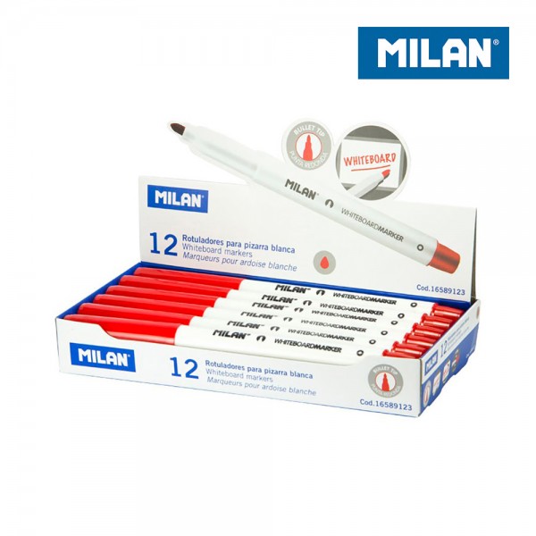 Rotuladores para pizarra blanca ø3,7 mm rojo, caja 12 uds