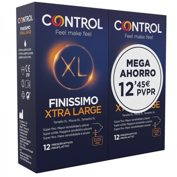 Control Preservativos Finissimo Xl 2x12 Unidades Promo