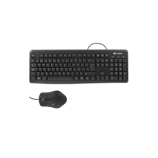 Coolbox kit teclado + raton usb con cable