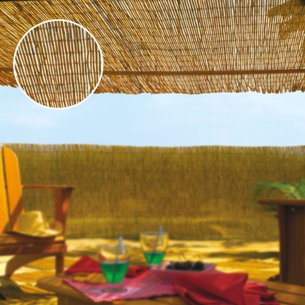 Cañizo de bambu natural diametro aprox. ø3 - 5mm color marron medidas: 1,5 x 5 m