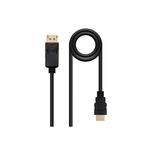 Nanocable cable conversor dp a hdmi 0,5 m negro