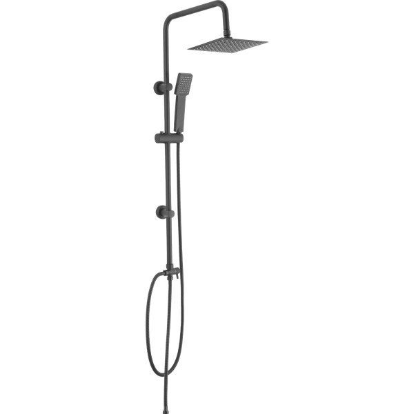 Barra baño danubio negra rociador cuadr.