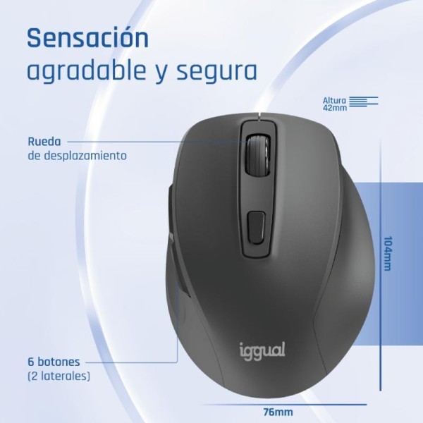 Iggual ratón inalámbrico ergo-silent-6d 1600dpi